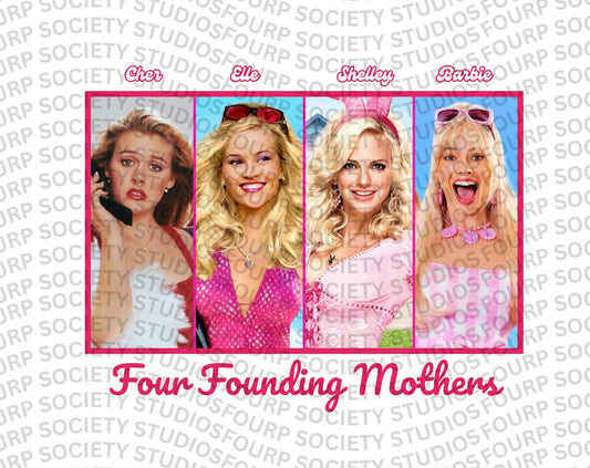 Four Founding Mothers PNG Barbie PNG House Bunny PNG Clueless pig Legally Blonde one Elle Woods Png