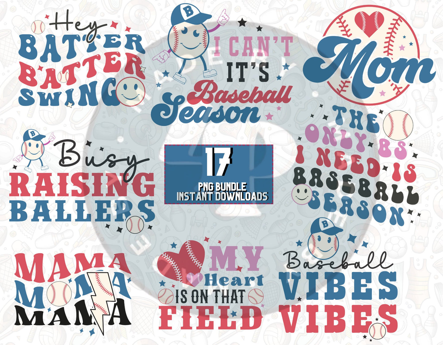 Baseball SVG Bundle, Retro Designs Retro Baseball Sublimation Design Bundle