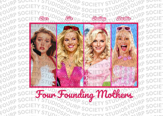 Four Founding Mothers PNG Barbie PNG House Bunny PNG Clueless pig Legally Blonde one Elle Woods Png