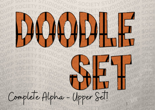 Basketball Upper Case Alphabet Letters PNG, Alphabet Clipart, Basketball Hand Drawn Doodle, Alpha Set Designs PNG, Sporty Font